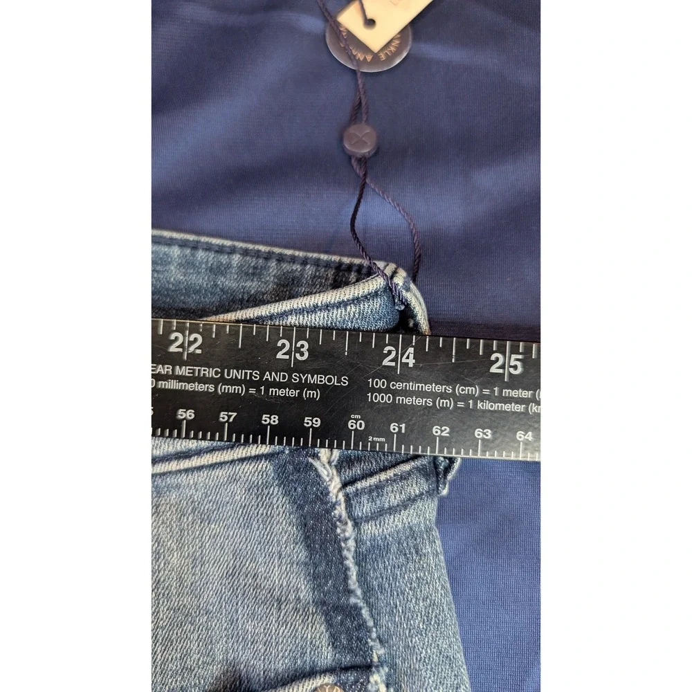 NYDJ Womens 28W Fiona Slim Flare Crop Ankle Jeans Light Wash Fray Hem NWT - Picture 4 of 15